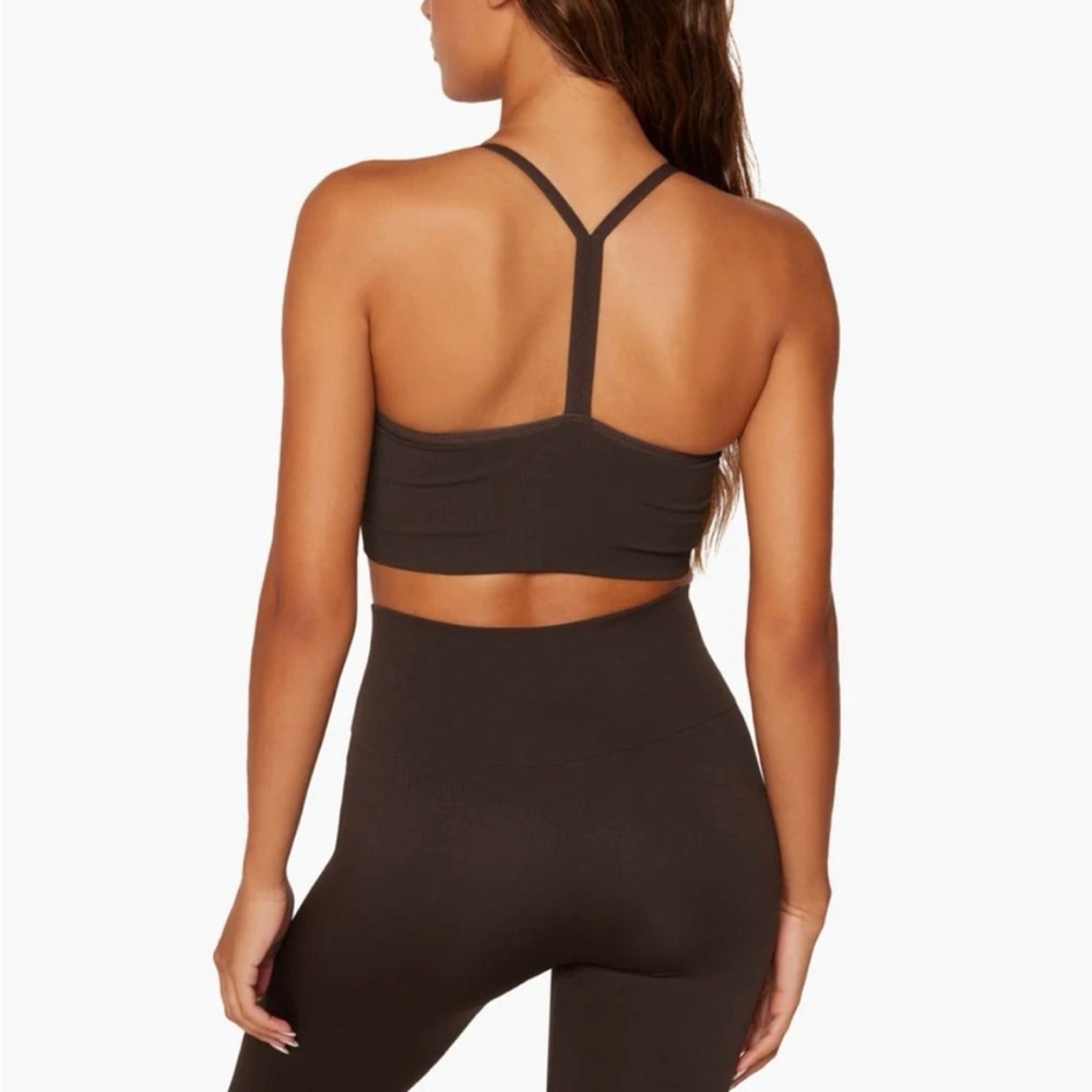 SET Active ScupltFlex Ribbed V Halter Tank + Leggings Set in Espresso Size M - Picture 5 of 15